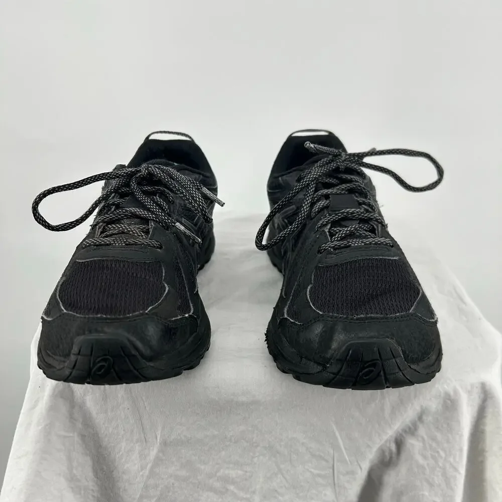 Women's Black Leather Upper Asics Frequent Trail Running Shoes 9.5M 1012A022